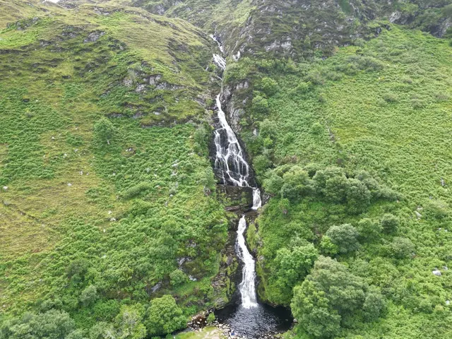 a waterfall in a forest
