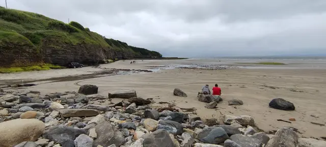 people sitting on a beach