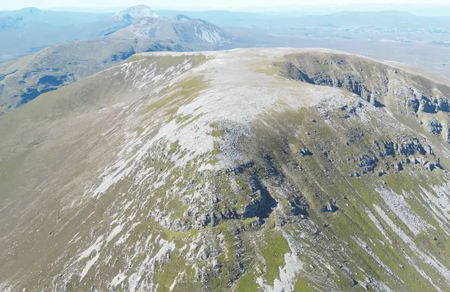 a high angle view of a mountain