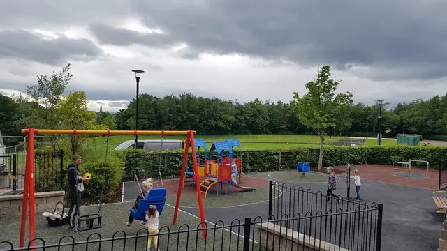 a group of people at a park