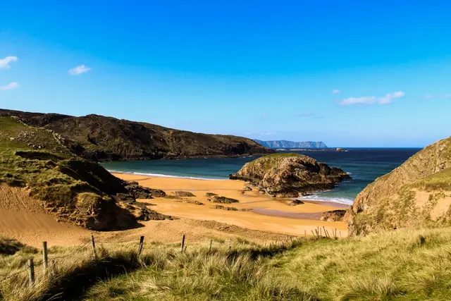 a beach with a body of water